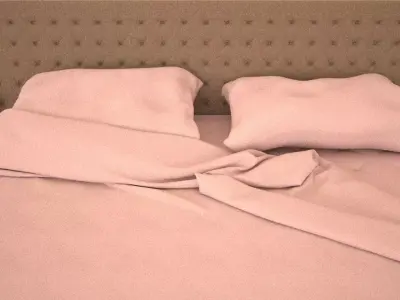 Bed with bottom light Free 3D model