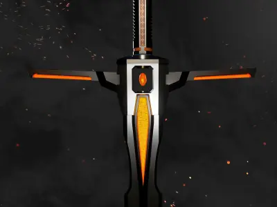 Future Sci-Fi Sword Game-Ready Low-poly 3D model