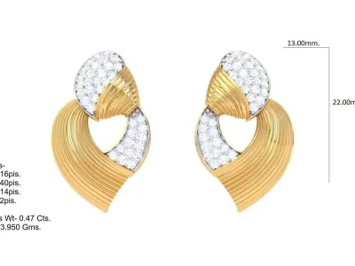 GemStone Diamond Light weight earring 46 3D print model