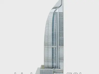 Futuristic Skyscraper Architectural Model Low-poly 3D model