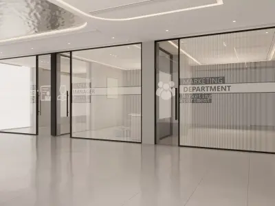 3D model of office door partition 3D model