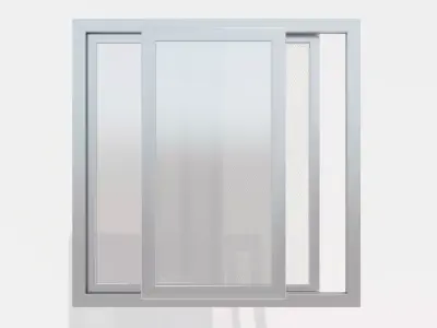 Sliding window 2 sizes with bug screen 3D model