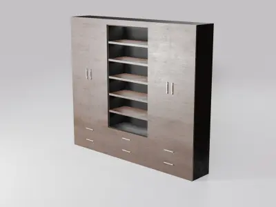 Modern closet wardrobe id9 Low-poly 3D model