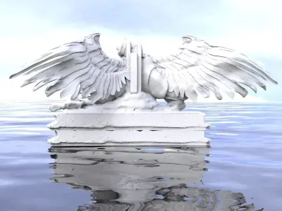 Angel statue with Jesus Improved 3D model