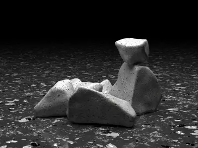 Scattered Rocks Low Poly 3D model