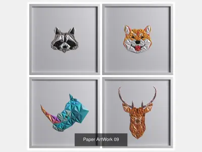Paper Art Work Collection 2 3D Model Pack