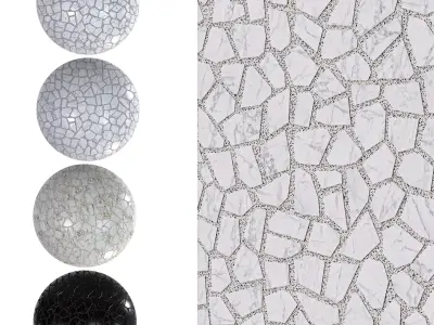 Particle Mosaic Terrazzo Decorative Panel - Seamless Texture