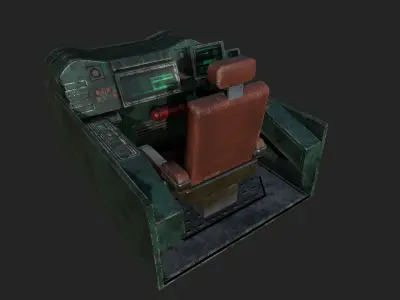 Sci-fi Cockpit Low-poly 3D model