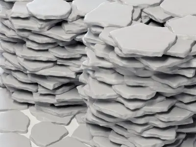 Rock stone plate form n1 3D model