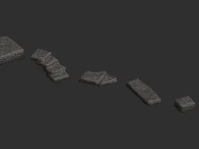 Stone Platforms Low-poly 3D model