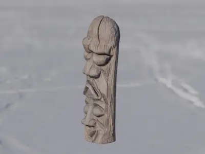 3D Korean Traditional Totem Pole 3D model