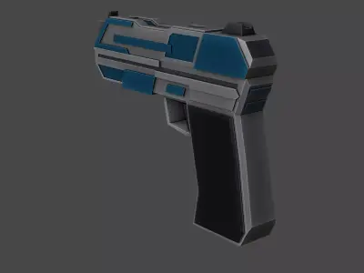 Sci-Fi Pistol Gun Low-poly 3D model