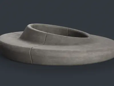 Modern Outdoor Bench 95 PBR Game Ready Low-poly 3D model