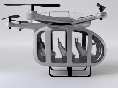 Futuristic Air Taxi Drone 3D Model 3D model