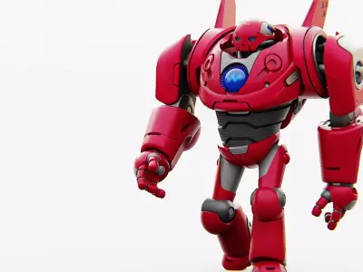 BATTLE DROID RED DEMON  RIGGED 3D model