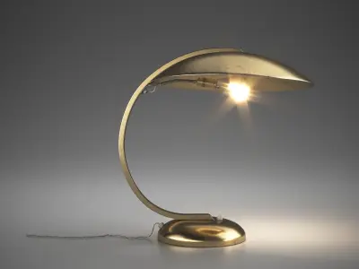 Bauhaus Brass Table Lamp by Hillebrand 3D model