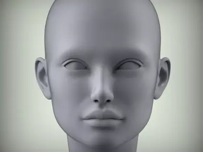 18 3D Head Face Female Character Women teenager portrait doll 3D Low-poly 3D model