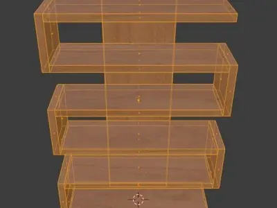 shelf wooden Low-poly 3D model
