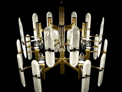 Modern Glass Chandelier 3D model