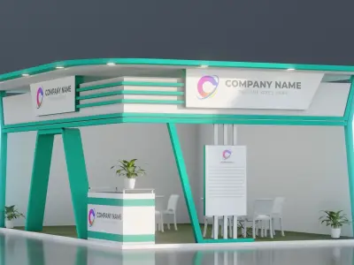 Exhibition Stalls Low-poly 3D model