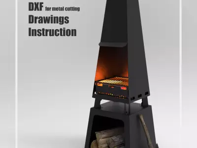 Welding Project Plans Drawings Fire Pit 4 DXF PDF 3D model