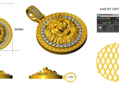 lion pendent 3D model