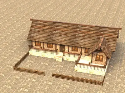 Medieval house sixteen 19 Low-poly 3D model