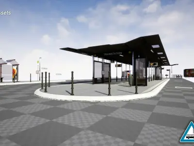 Modular Bus Station Volume 1 Low-poly 3D model