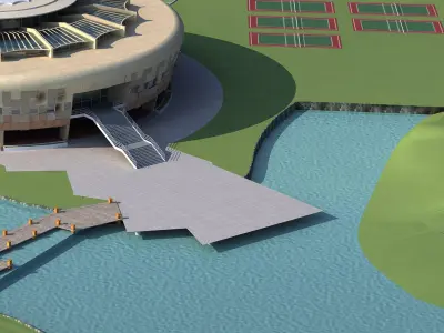 the modern exterior sports venues 3D model