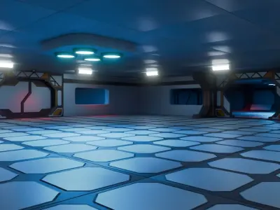 Modular Sci Fi Lab - Game Ready - PBR Low-poly 3D model