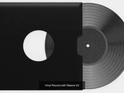 3 Vinyl Records with Sleeves - Classic LP Music Set 3D Model Pack