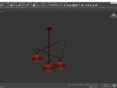 Cascading Industrial Articulated Chandelier Low-poly 3D model