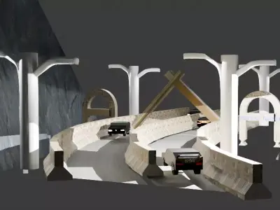 Speed Road Low-poly 3D model