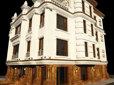 3D model of a residential villa with full details 3D model