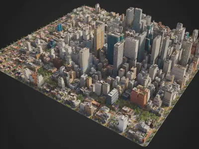 Realistic City S6-v2 MAYA Low-poly 3D model