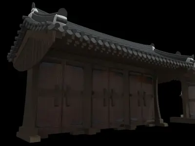 Korean Traditional Houses Hanok 03 with 11 modelings Low-poly 3D model