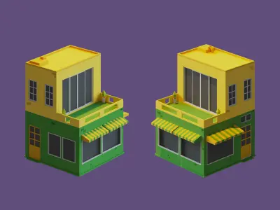 Cartoon House Collection 2 Low-poly 3D model