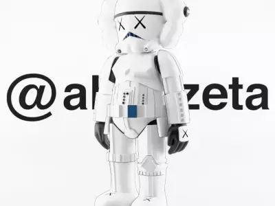 Kaws Mandalorian x Stormtrooper x Darth Vader Textured Low-poly 3D model