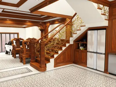 Classic Interior Scene from Real House in Vietnam Max Vray 3D model