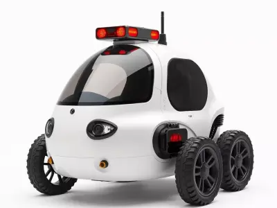 Futuristic Surveillance Robot Vehicle Model Pack Low-poly 3D model