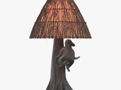 Twig Shade Bear Design Table Lamp PBR 3D model