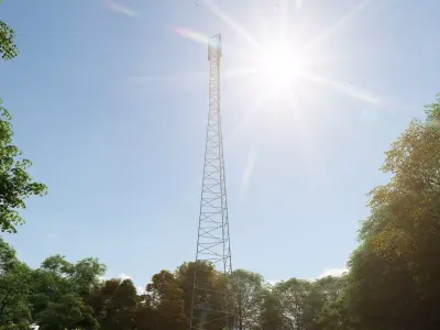 Radio Tower Low-poly 3D model