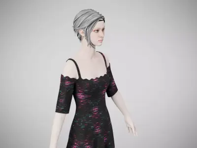 Dress 10 Light Burst Static Low-poly 3D model