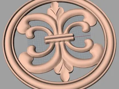 Furniture decoration round flower 3D STL model for CNC E932 3D model