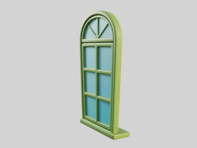 Cartoon Window 15b 3D model