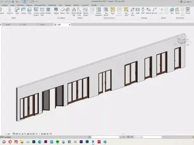 Door Modern Style 01 Parametric Family Revit 3D model