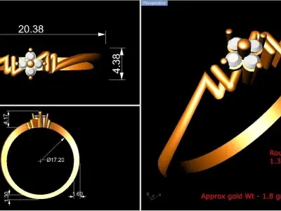 Light weight ring model  3D print model 13