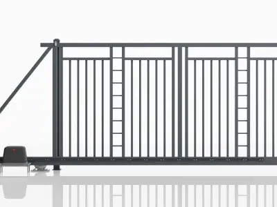 Aluminum Electric Sliding Gate - Model 6 - 3D model