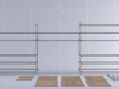 Toronto Construction Scaffold 01 3D model