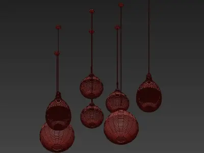 Salon Glass Canopy Pendant Light 3D model
